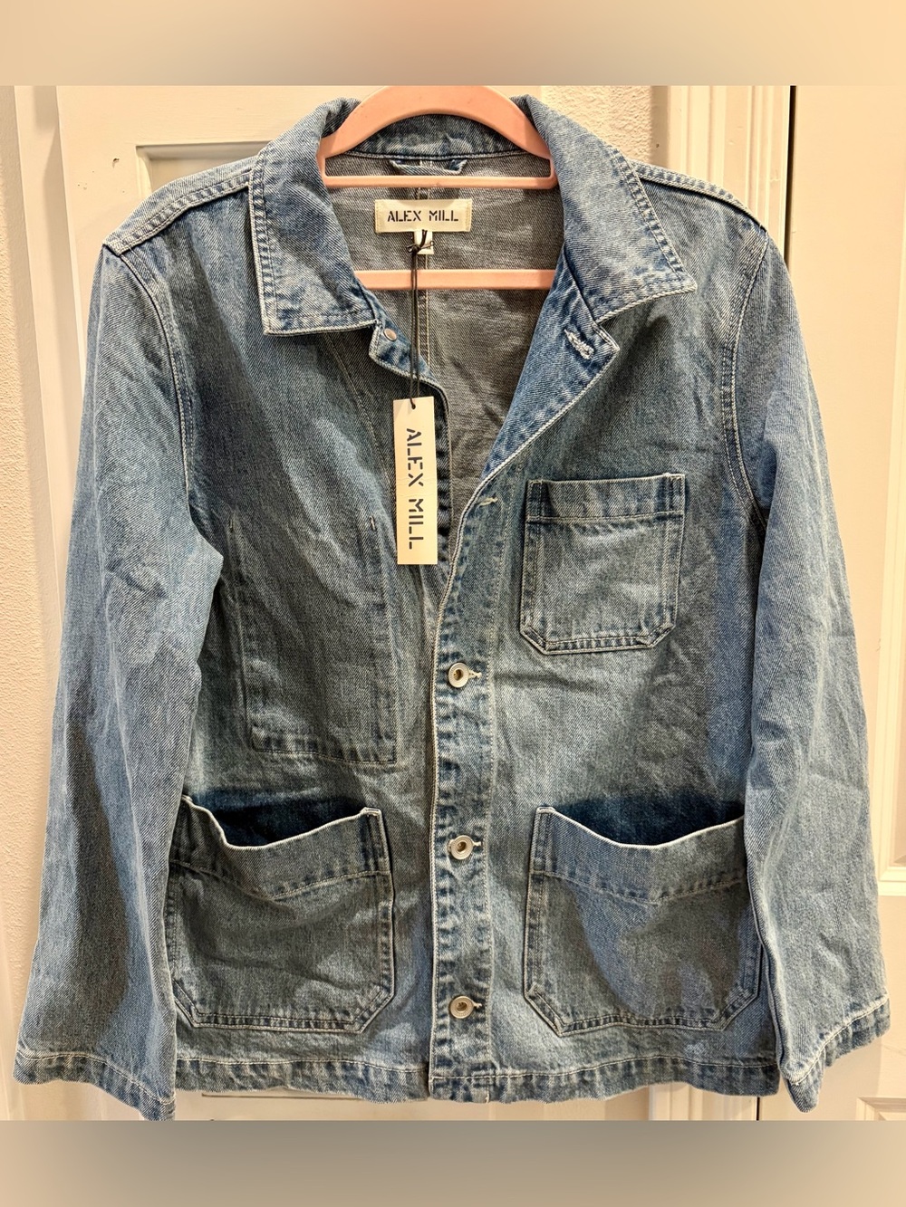 NWT ALEX MILL Washed Blue Denim Chore Jacket Women’s Size S